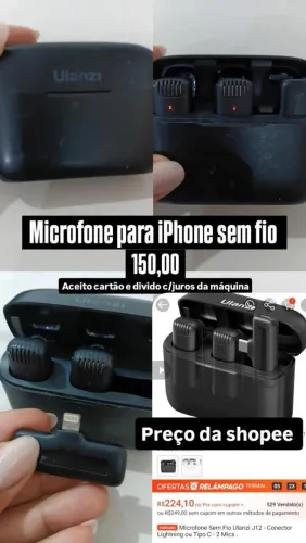 Microfone sem fio para iPhone 