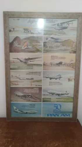 Pôster Emoldurado Pan Am 50 Anos 1977 - Item Colecionador Raridade
