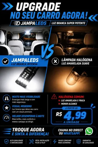 Led leds pingo teto placa frente freio seta