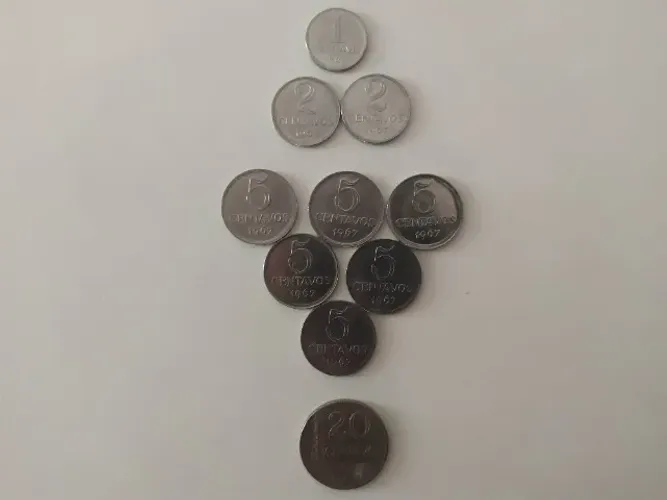 Brasil Lote Com 10 Moedas 1967 Centavos