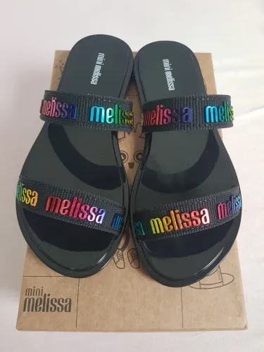 Mini Melissa Duo M-Lover Slide Preta Tam 31 - NOVA