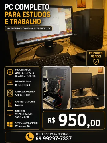 Pc completo quad core BARATO