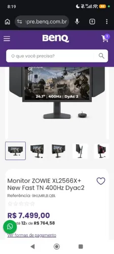 Monitor gamer profissional xl2566x+