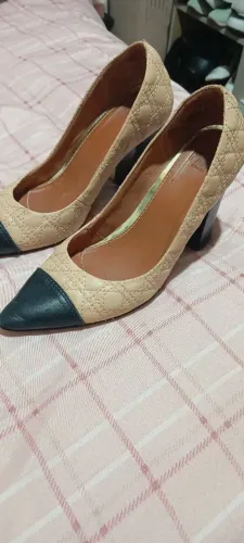 Scarpin Parô Brasil bege e preto 36