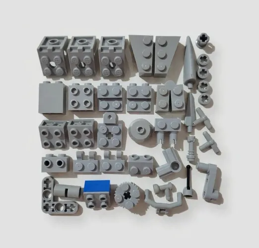 Lote de peças de Lego original na cor cinza claro
