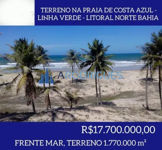 Terreno Comercial de 1.770.000m² à Venda em Costa Azul, Jandaíra-BA: Oportunidade Única no
