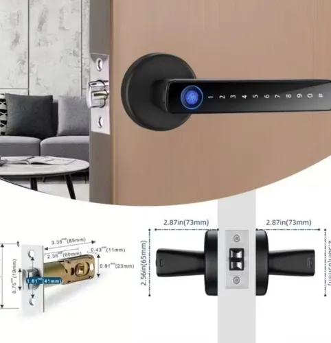 Fechadura Eletrônica Digital (Nova) RAYKUBE com Impressão Digital, Senha e App Tuya