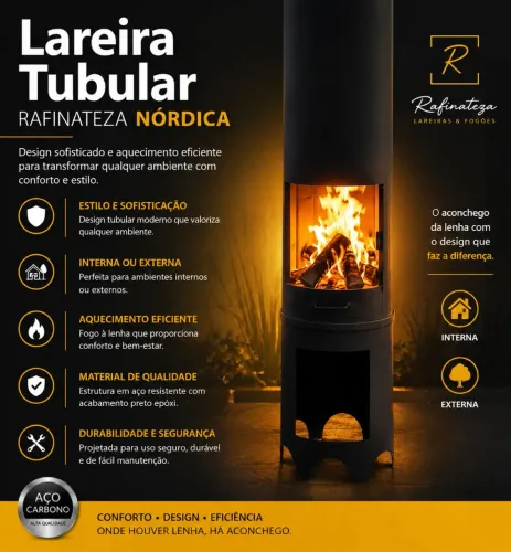 LAREIRA TUBULAR RAFINATEZA NÓRDICA