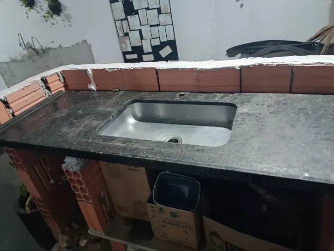 Pia de cozinha verde Ubatuba 1.50 MT