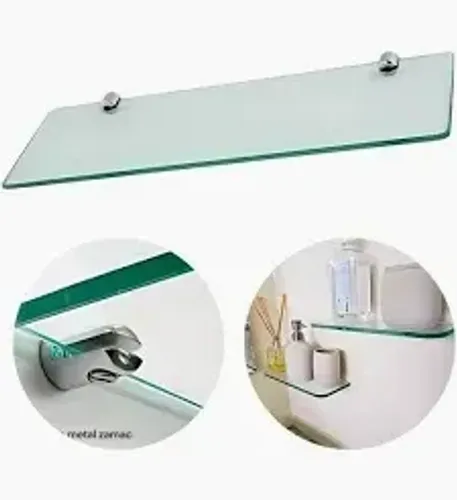 Cantoneira Prateleira vidro Porta Shampoo reta Banheiro 10cm(L)x40cm(c)