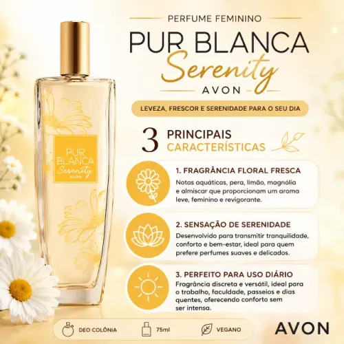 Perfume Feminino Serenity Pur Blanca - 75 ml Avon