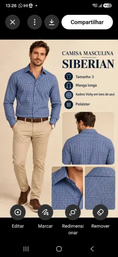 Camisa masculina manga longa