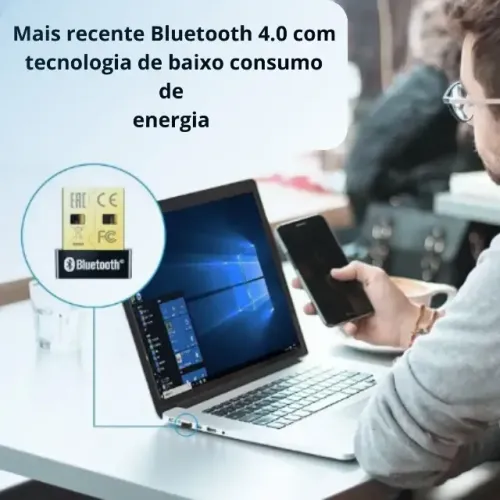 UB500 Adaptador Nano USB Bluetooth 5.0; Bluetooth 5.0: Aplica a mais recente tecnologia Bl