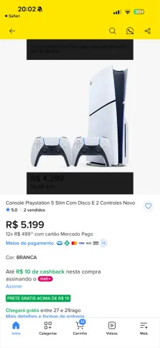 Play 5 com mídia física e digital