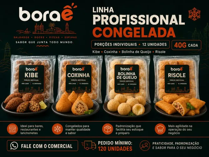Salgados Congelados Boraê para Revenda | Porções com 12 Unidades