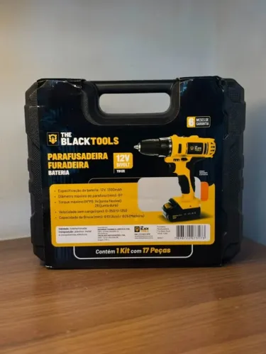 Furadeira Parafusadeira The Black Tools TB-12E 12V Sem Fio com Maleta