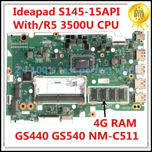 Placa mãe Lenovo Ideapad s145 com 4GB e processador ryzen 5 3500u gamer