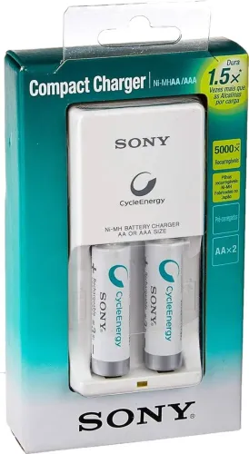 Carregador De Pilhas Sony AA C/2 Pilhas Inclusas. Novo e lacrado