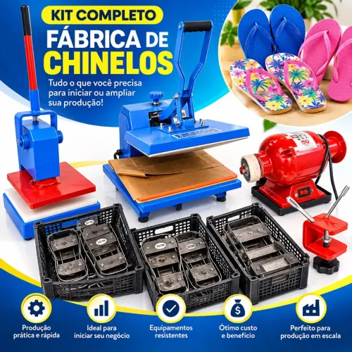 Kit Completo para Fábrica de Chinelos - Máquinas e Moldes