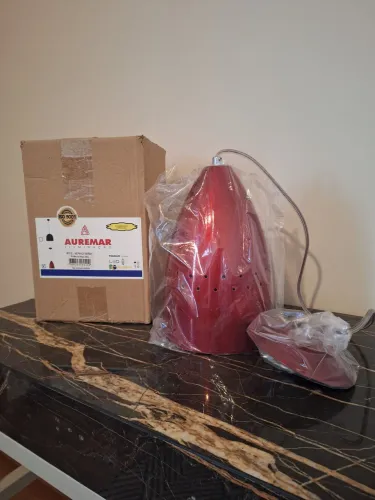 Pendente Auremar redondo vermelho Verniz