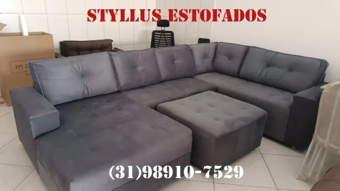 Sofá módulado tamanho família de luxo