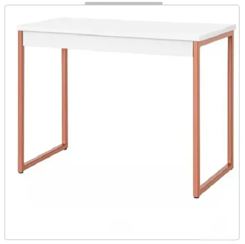 Mesa Escrivaninha Computador Notebook Home Office: branco/rose Branco/Rose