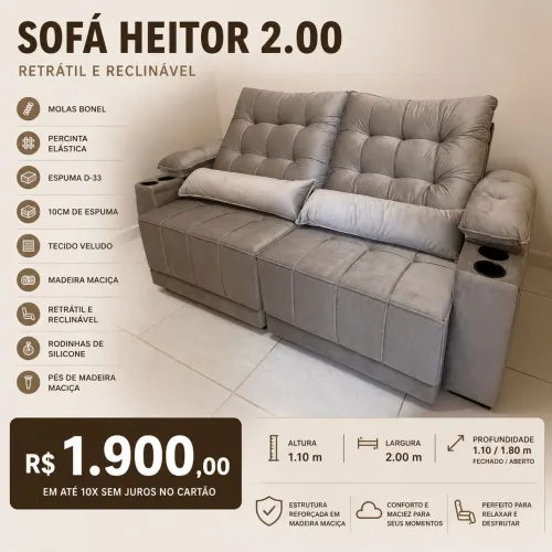 Sofá Retrátil 2.00m