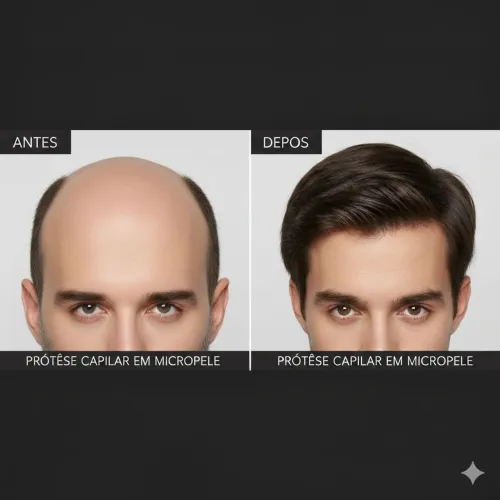 Prótese Capilar em Micropele em nó Imperceptível 