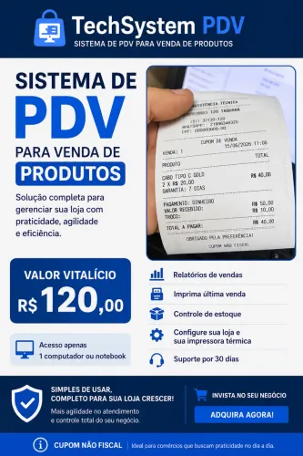 PDV VENDAS DE PRODUTOS E CONTROLE