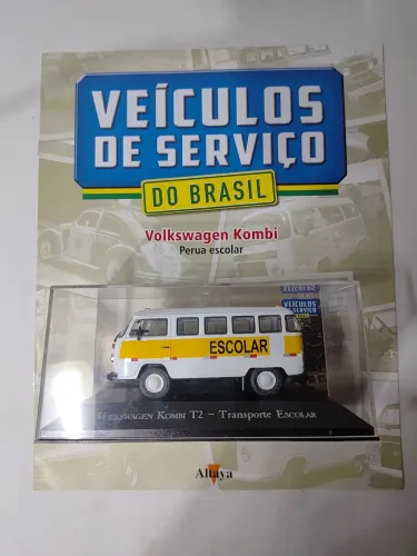 Miniatura VW Kombi T2 Escolar 1:43 Altaya + Revista e Expositor