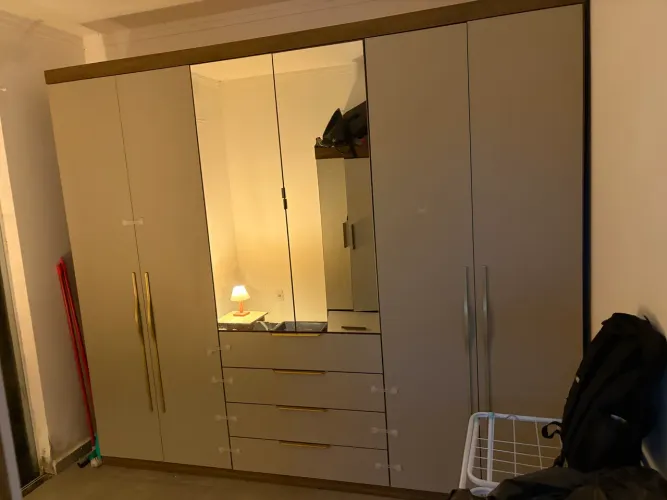 Guarda-Roupa Casal Demóbile Giardino de 6 Portas e 2 Espelhos Amêndola Nude