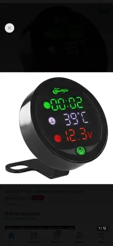 Medidor de temperatura e voltímetro quadriciclo