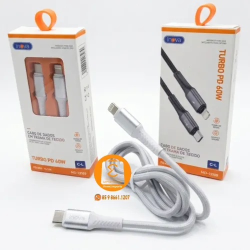 PD 60w de POTÊNCIA cabo em Tecido Tipo-C x Lightning / iPhone de 1 Metro
