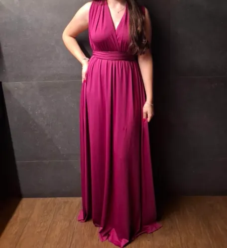 Vestido multiformas rosa para festa 