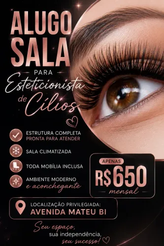 Alugo sala para extencionista de cilios