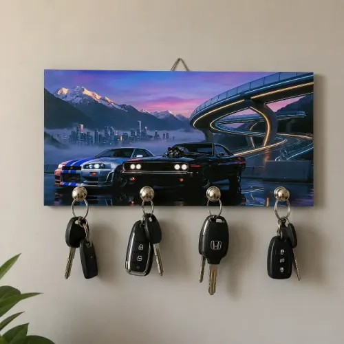 Porta-chaves decorativo com tema de carros