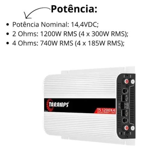 Modulo Taramps TS 1200X4  4 Canais