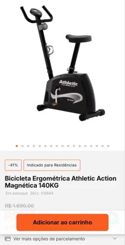 Bicicleta Ergométrica Athletic Action Magnética 140KG