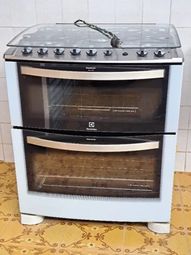 Fogão Electrolux 76DTB Branco 5 bocas Duplo Forno