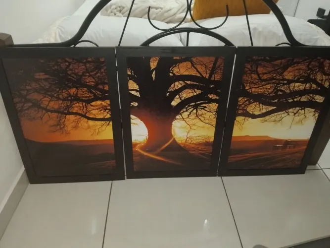 Conjunto de 3 quadros grandes decorativos