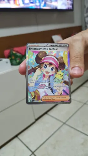Carta Pokémon Encorajamento Da Rose(123/088)-Ilustração Rara Especial(SIR)-Perfeito Estado