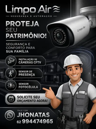 Instalação de Câmeras CFTV, Sensor Fotocélula e Sensor de presença!