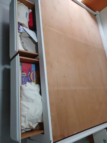 Cama Madeira 4 GAVETOES envelopada branco(Retirada Vila Isabel)