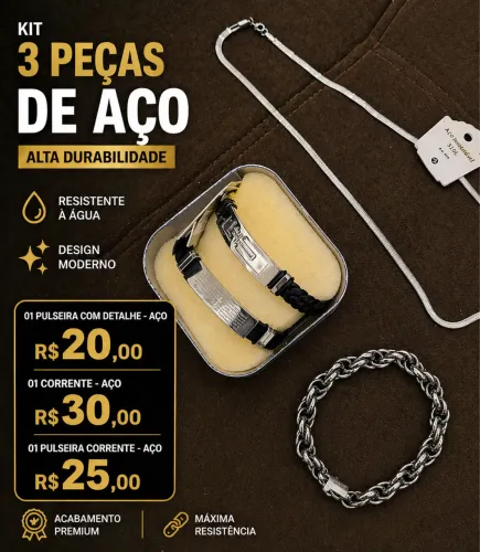 Colar e Pulseira - Aço
