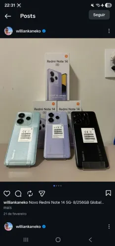 Xiaomi Redmi Note 14 5G NFC 8ram 256GB - Novos