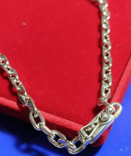 Cordão Cadeado Elos Cadeado 70 Gramas 65 Cm 7 mm Maciço Fecho Gaveta
