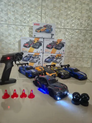 Carro RC Super Drift 4WD com LED + Pneus Drift e Corrida | Cartão e Frete Grátis