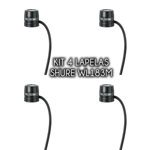 KIT PROMOCIONAL - 4 UNIDADES<br>Shure WL183M<br>Microfone de Lapela Profissional