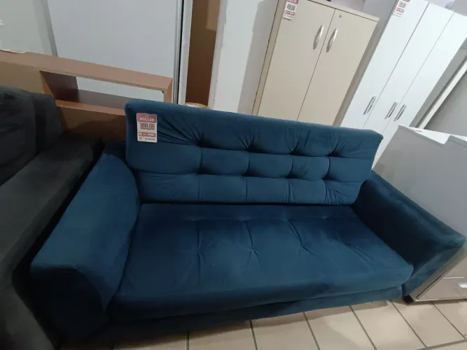 Sofá azul fixo