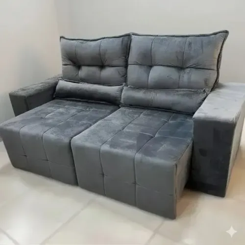 Sofá retratil e reclinavel cinza novo PAGAMENTO NA ENTREGA